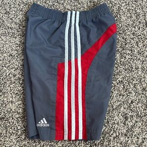 Adidas Boys shorts size 6 grey and red